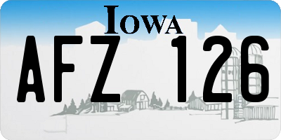 IA license plate AFZ126