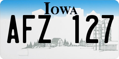 IA license plate AFZ127