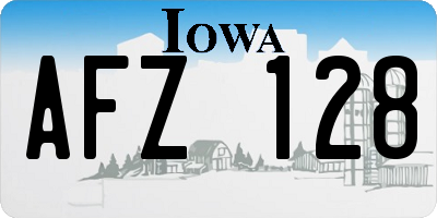 IA license plate AFZ128