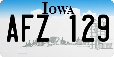 IA license plate AFZ129
