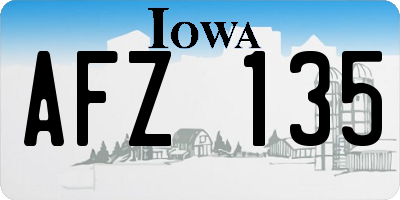IA license plate AFZ135