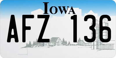 IA license plate AFZ136