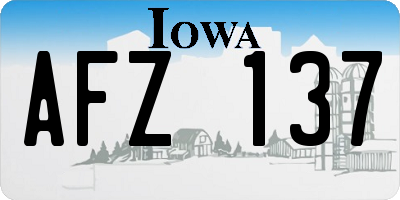 IA license plate AFZ137
