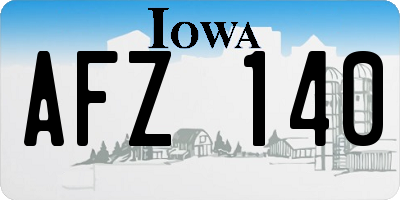 IA license plate AFZ140