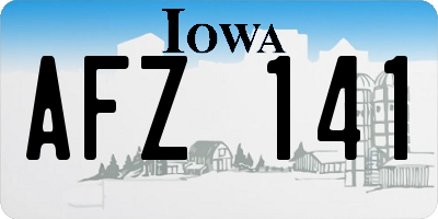IA license plate AFZ141