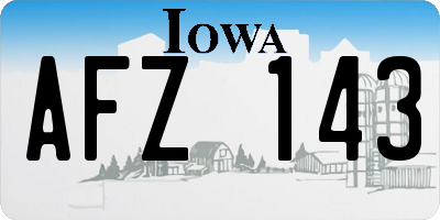 IA license plate AFZ143