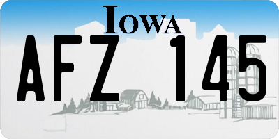 IA license plate AFZ145