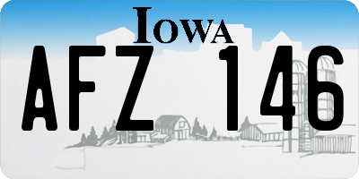 IA license plate AFZ146