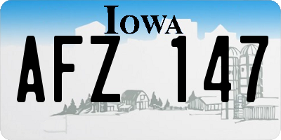 IA license plate AFZ147
