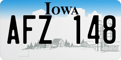 IA license plate AFZ148