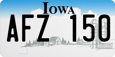 IA license plate AFZ150