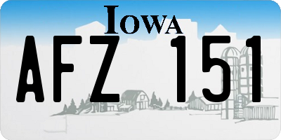 IA license plate AFZ151