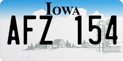 IA license plate AFZ154