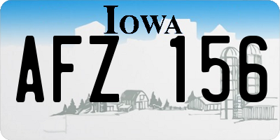 IA license plate AFZ156