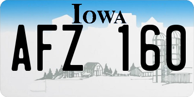 IA license plate AFZ160