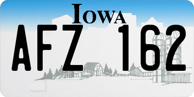 IA license plate AFZ162