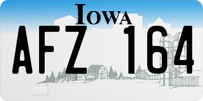 IA license plate AFZ164