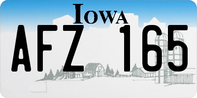 IA license plate AFZ165