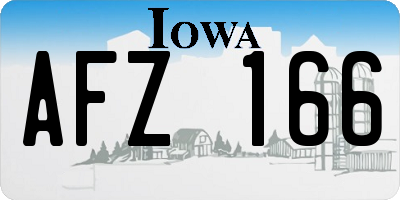 IA license plate AFZ166