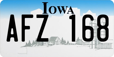 IA license plate AFZ168