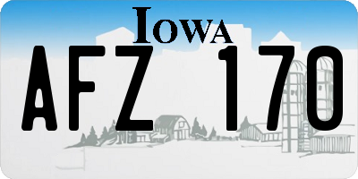 IA license plate AFZ170