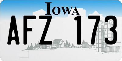 IA license plate AFZ173