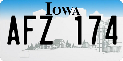 IA license plate AFZ174