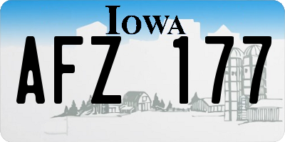 IA license plate AFZ177