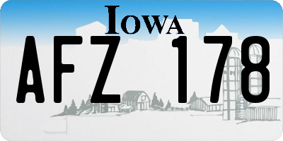 IA license plate AFZ178