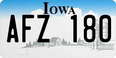 IA license plate AFZ180