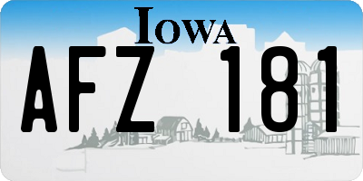 IA license plate AFZ181