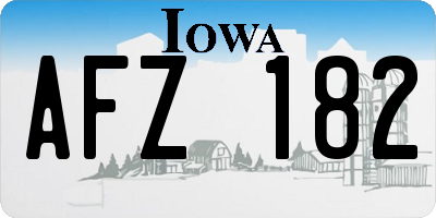 IA license plate AFZ182