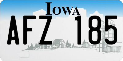 IA license plate AFZ185