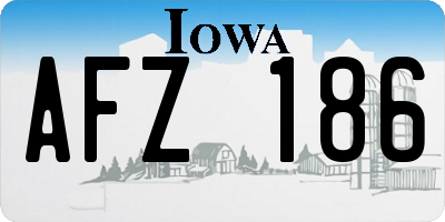 IA license plate AFZ186