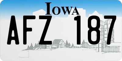IA license plate AFZ187