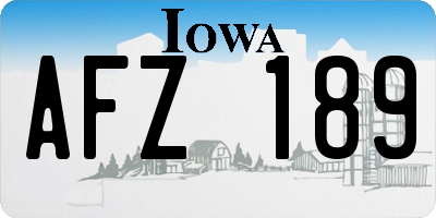 IA license plate AFZ189