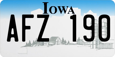 IA license plate AFZ190