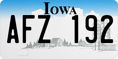 IA license plate AFZ192