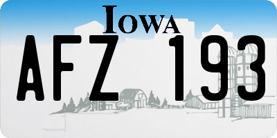 IA license plate AFZ193