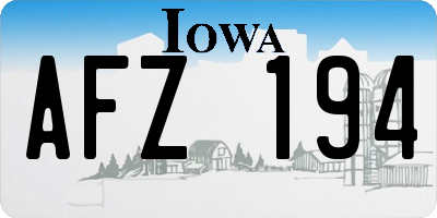 IA license plate AFZ194
