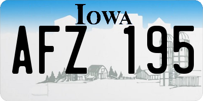 IA license plate AFZ195