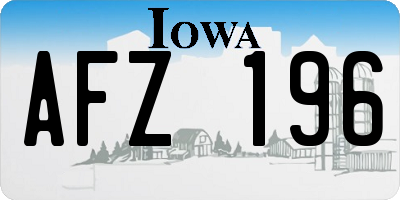 IA license plate AFZ196
