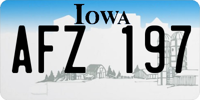 IA license plate AFZ197