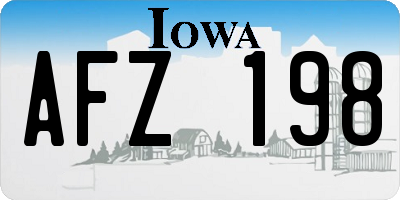 IA license plate AFZ198