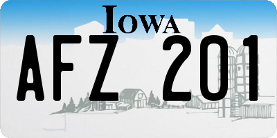 IA license plate AFZ201