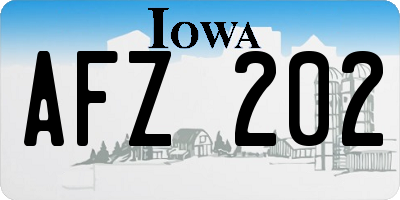 IA license plate AFZ202