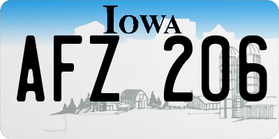 IA license plate AFZ206