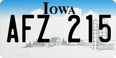 IA license plate AFZ215