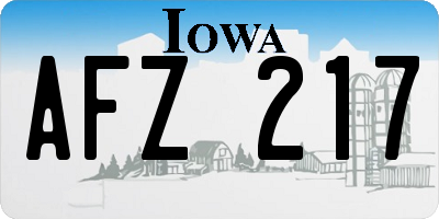 IA license plate AFZ217