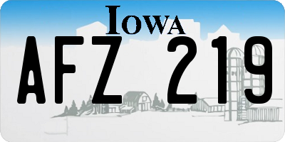 IA license plate AFZ219